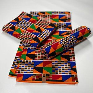 Kente African Wax Fabric 100% Cotton, Ankara Fabric, African Print Wax Active